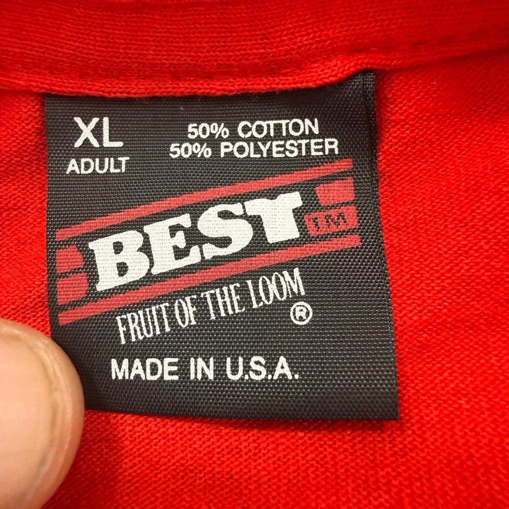 VTG lot Fruit of the Loom Best Pocket T-Shirt Red XL Made in USA Single Stitch
